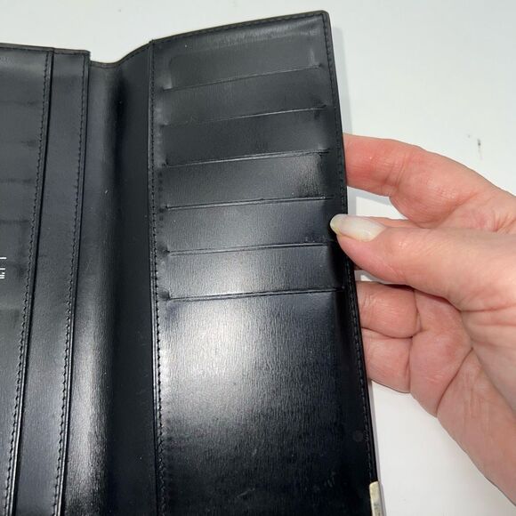 Dunhill Wallet Purse Long Wallet D Logos Black Silver Authentic - Picture 16 of 16